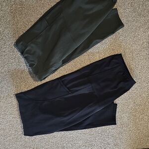 Maternity Leggings Dark Green and Black